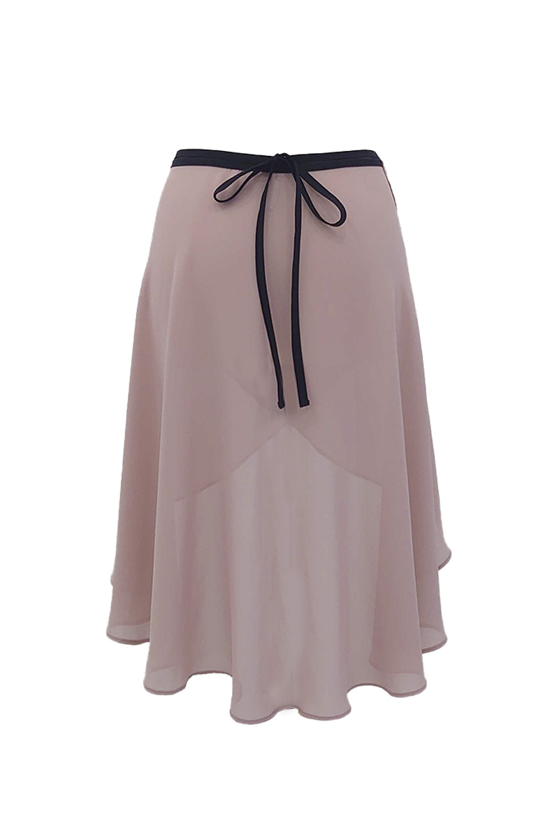 stina / black ribbon wrap skirt / dusty pink