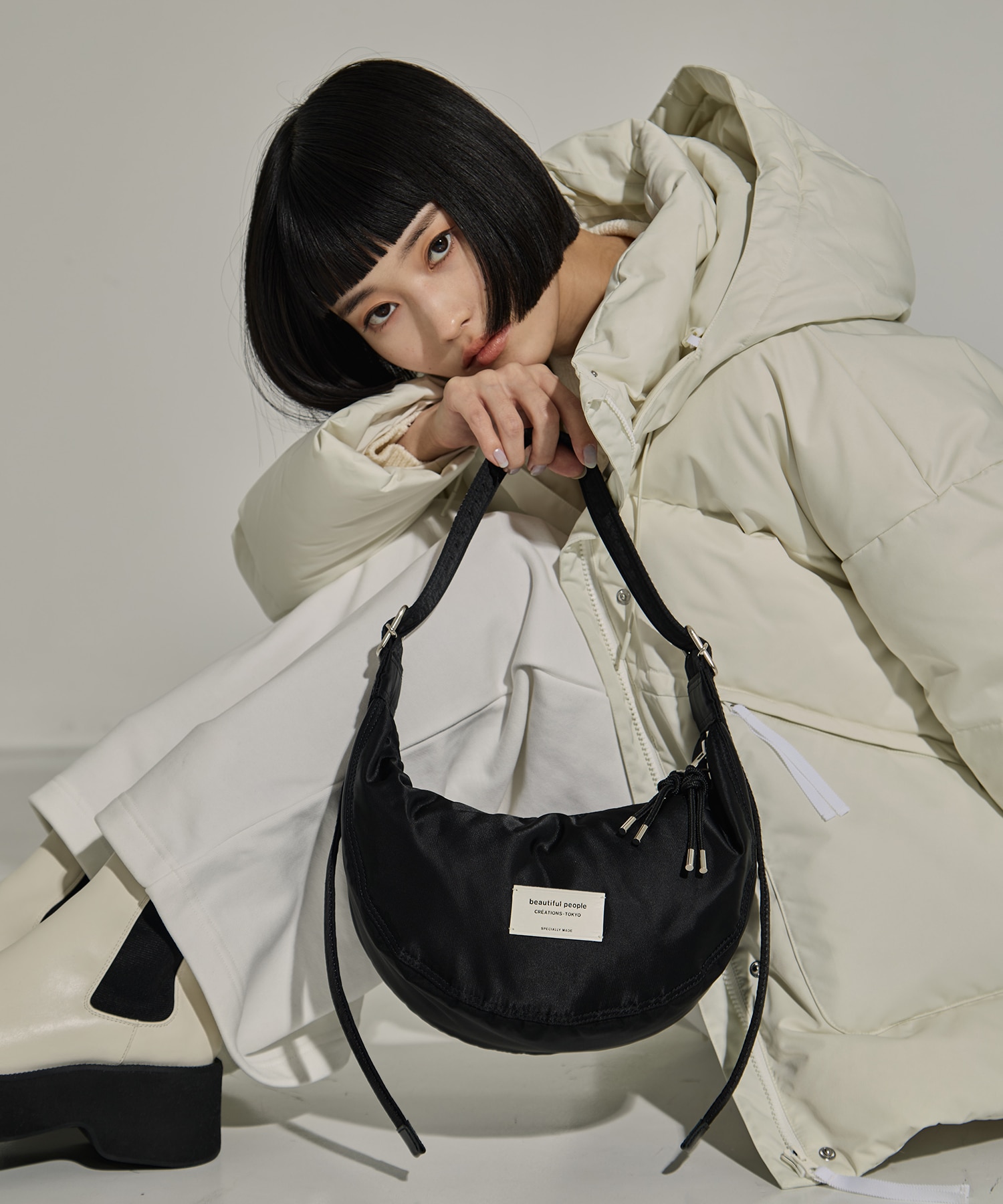 別注nylon moon shoulder bag(FREE BLACK): beautiful people: WOMENS