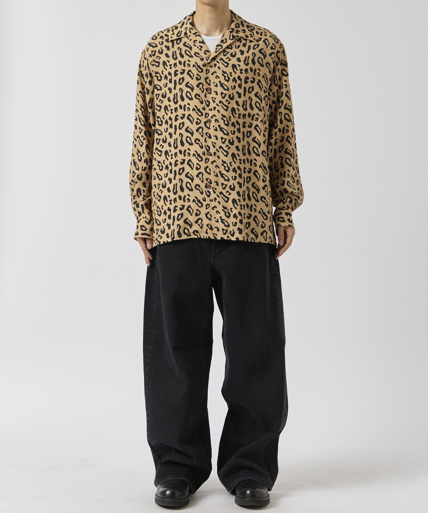 HAWAIIAN SHIRT L/S ( TYPE-1 )(M BEIGE): WACKO MARIA: MENS