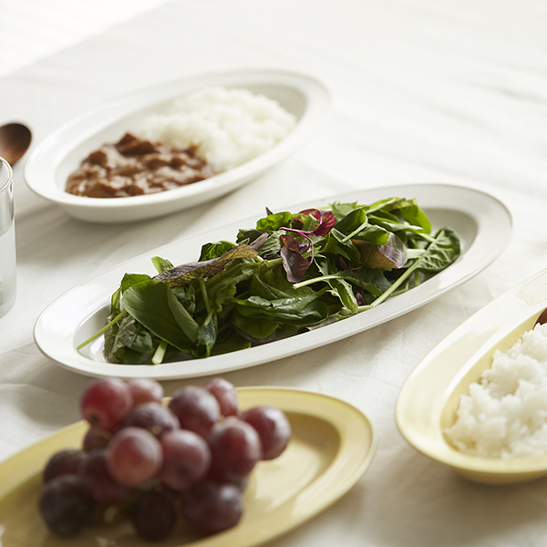 miyama./racca ポワソン浅皿 31cm -汁物もお魚も盛り付けやすい、省