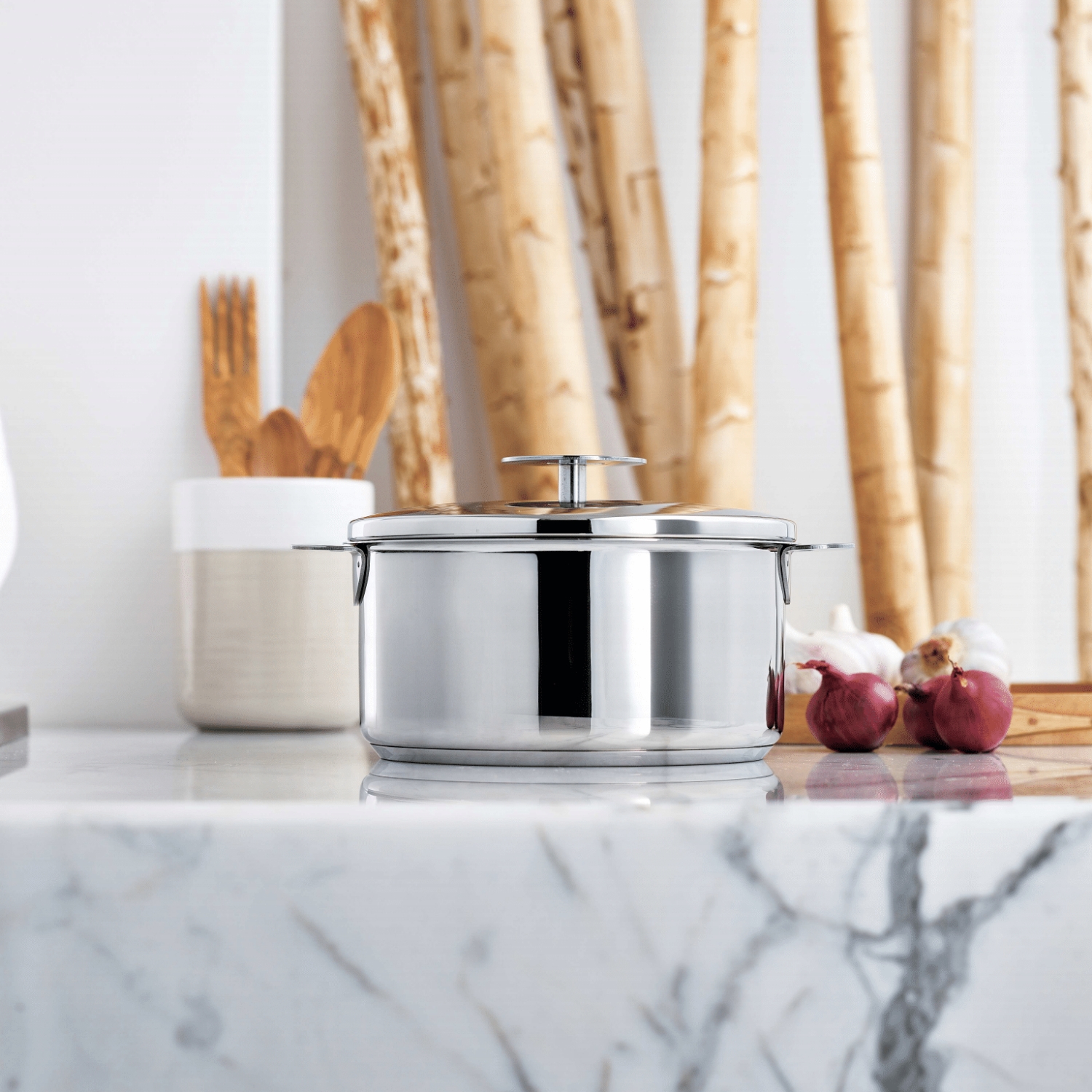 CRISTEL/グラフィット 深鍋 22cm -収納性抜群！ハンドル着脱式の