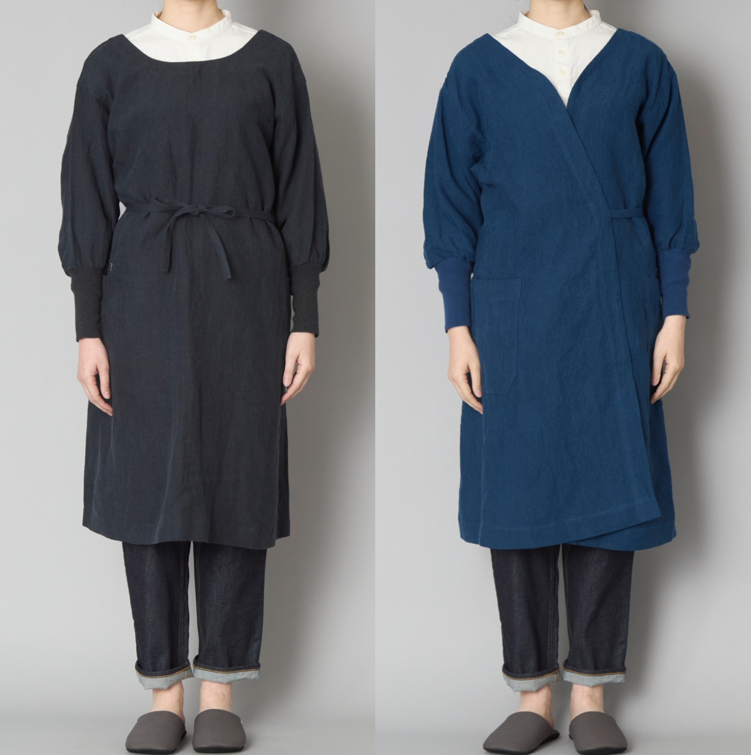 kapoc/割烹着 3rd -ワンピースのように着こなせて、コート代わりにも