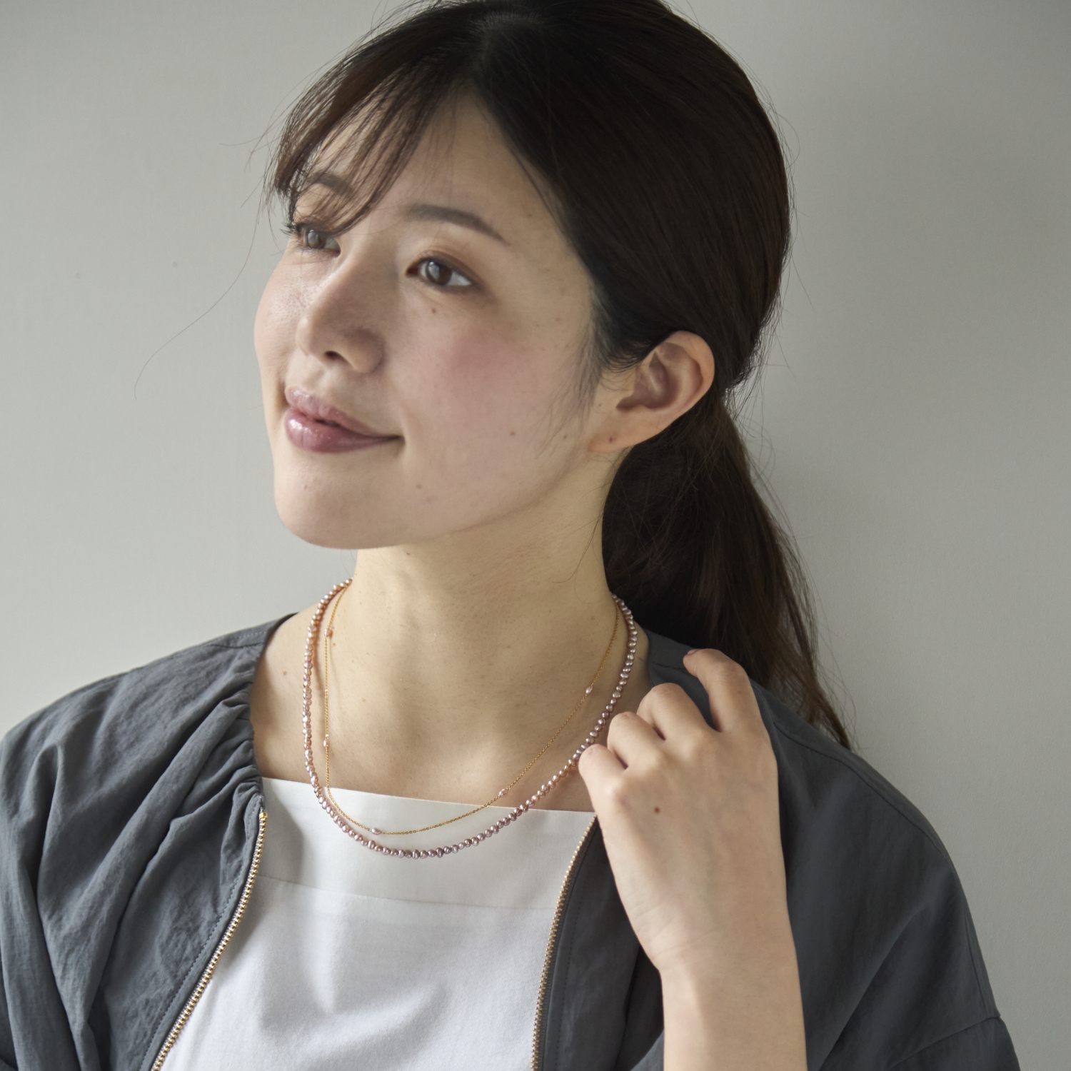 misa/Kilka two way magnet clasp necklace ピンクパール -これはレア