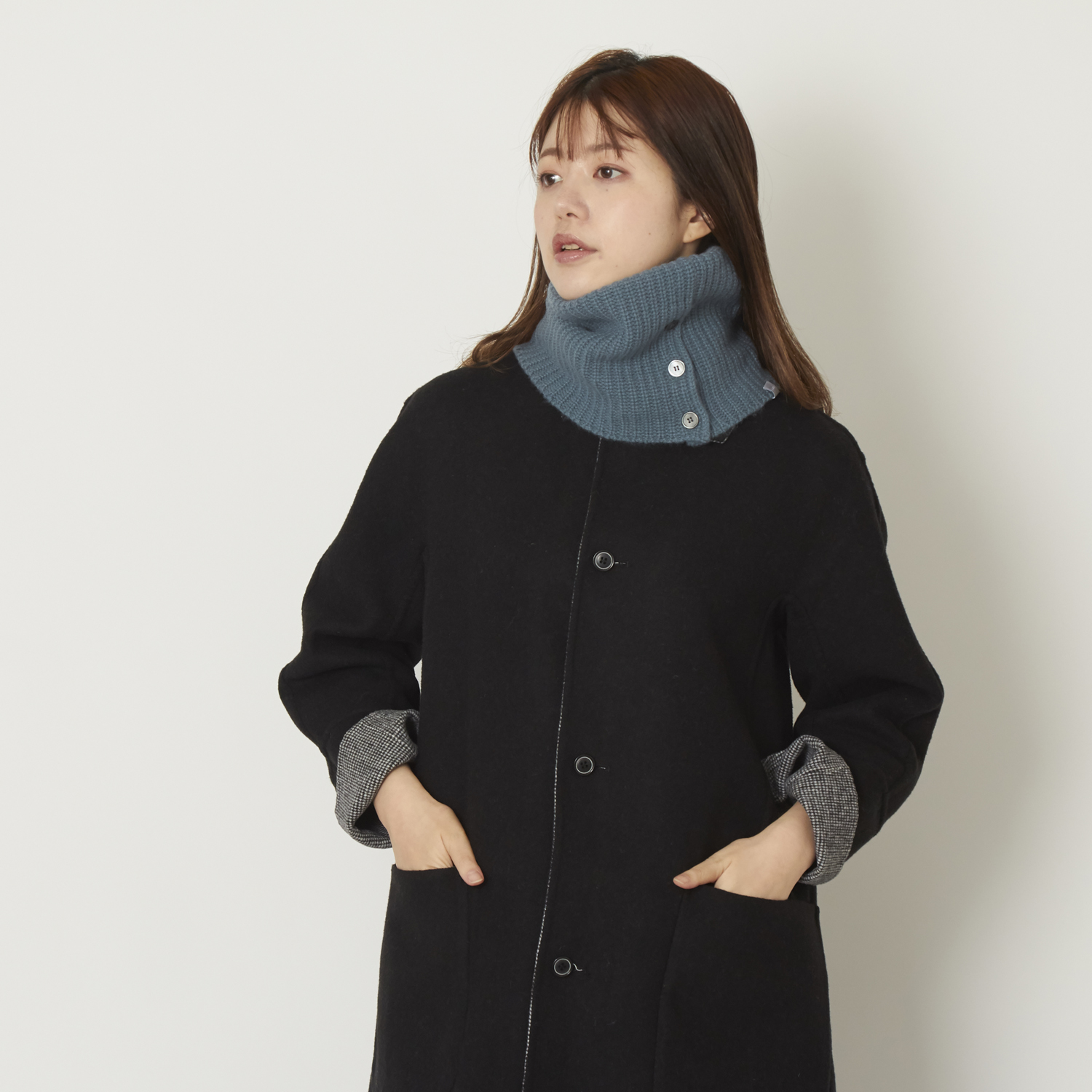 el alto/カシミヤ100%畦スヌード -くたっとせずに首に沿うカシミヤ