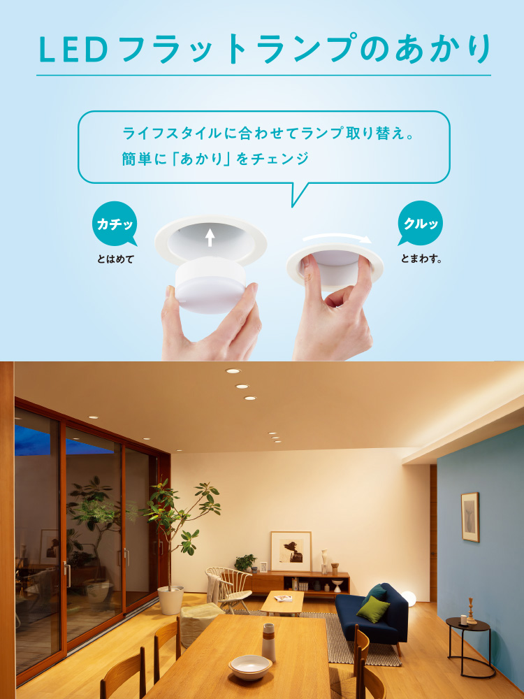 ランプ機能バリエーション | LED交換型 フラットランプ対応照明器具