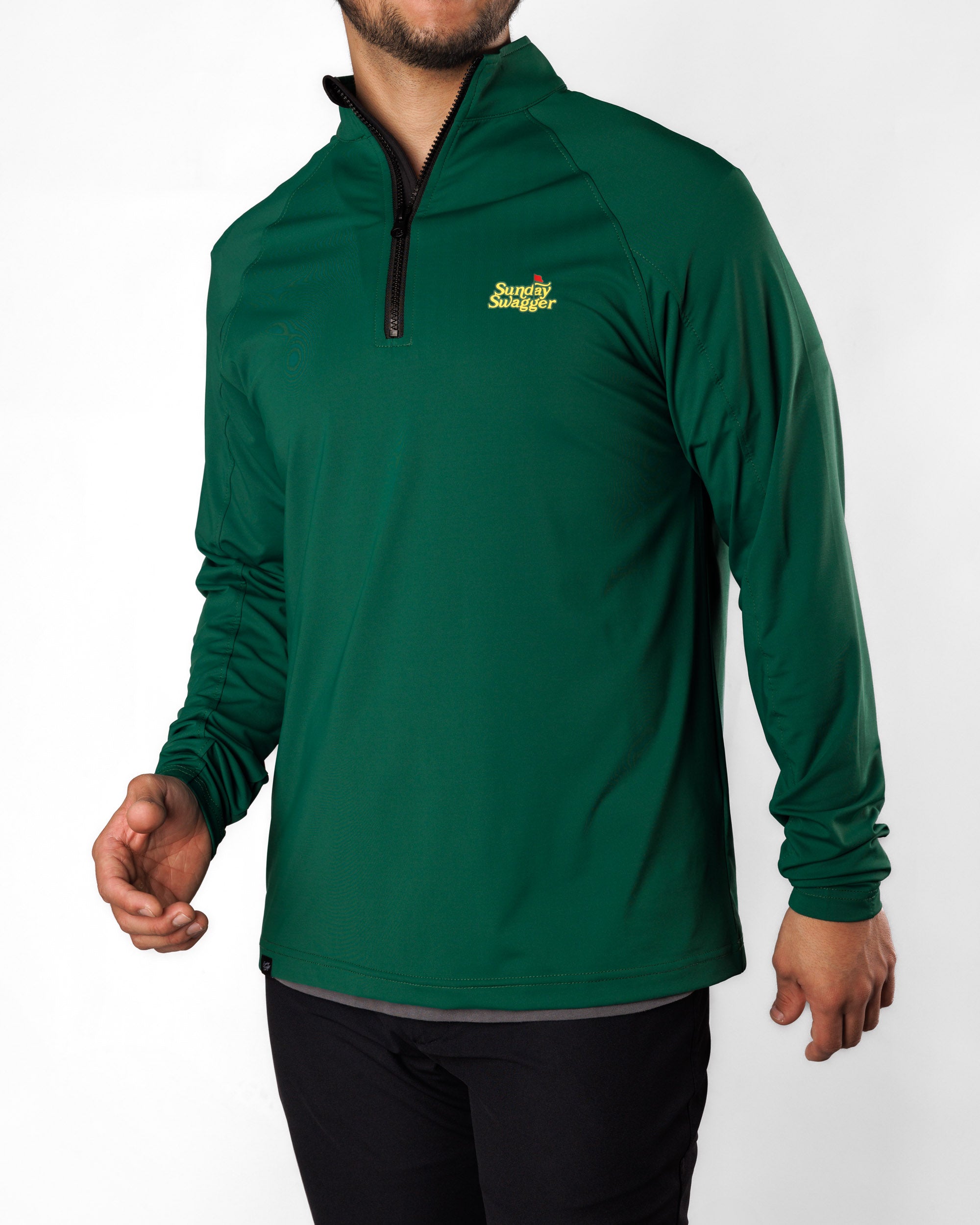 Green Glory Lightweight Golf Quarter-Zip | Sunday Swagger