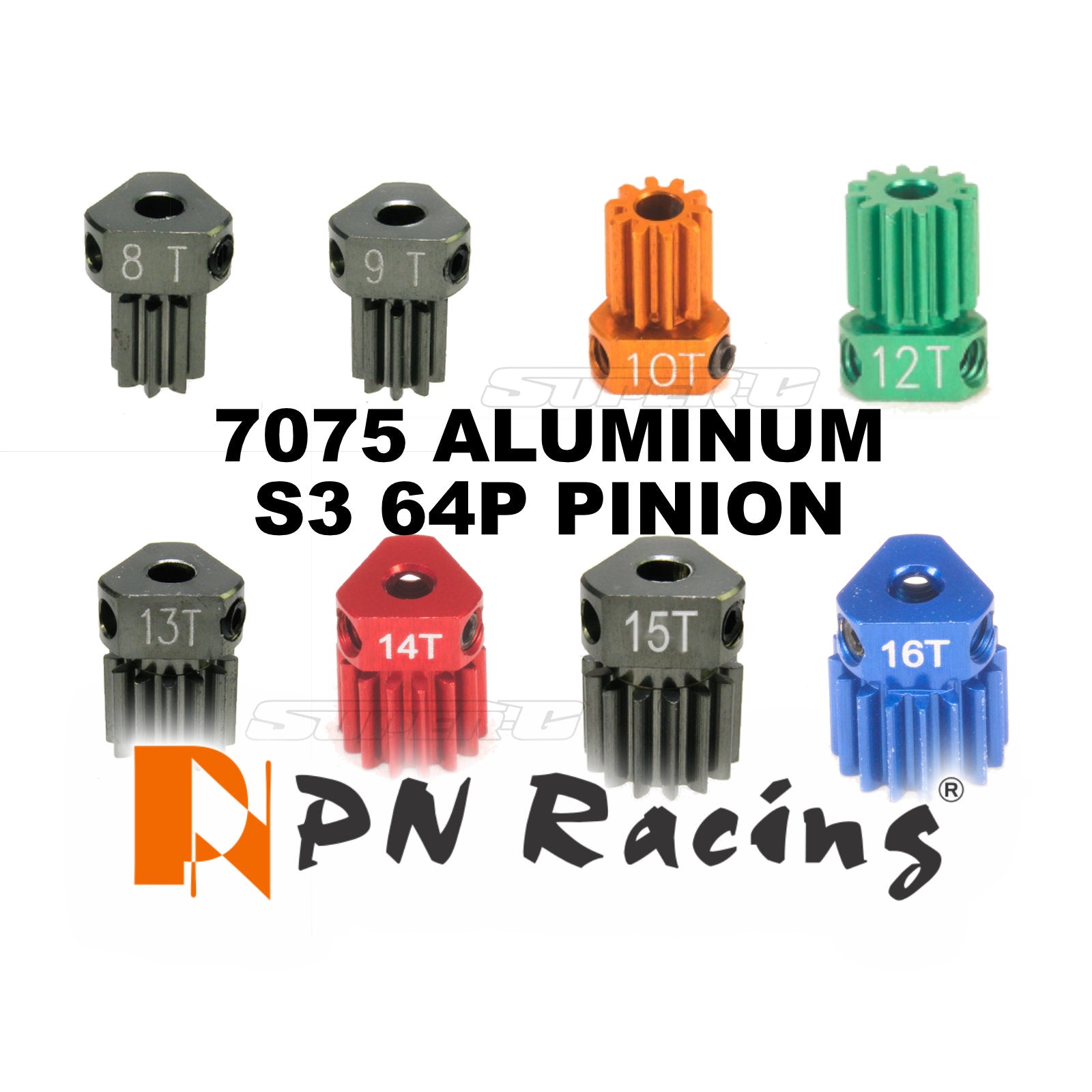 Mini-Z 7075 Alloy S3 64P Pinion 8T 9T 10T 12T 13T 14T 16T PNWC