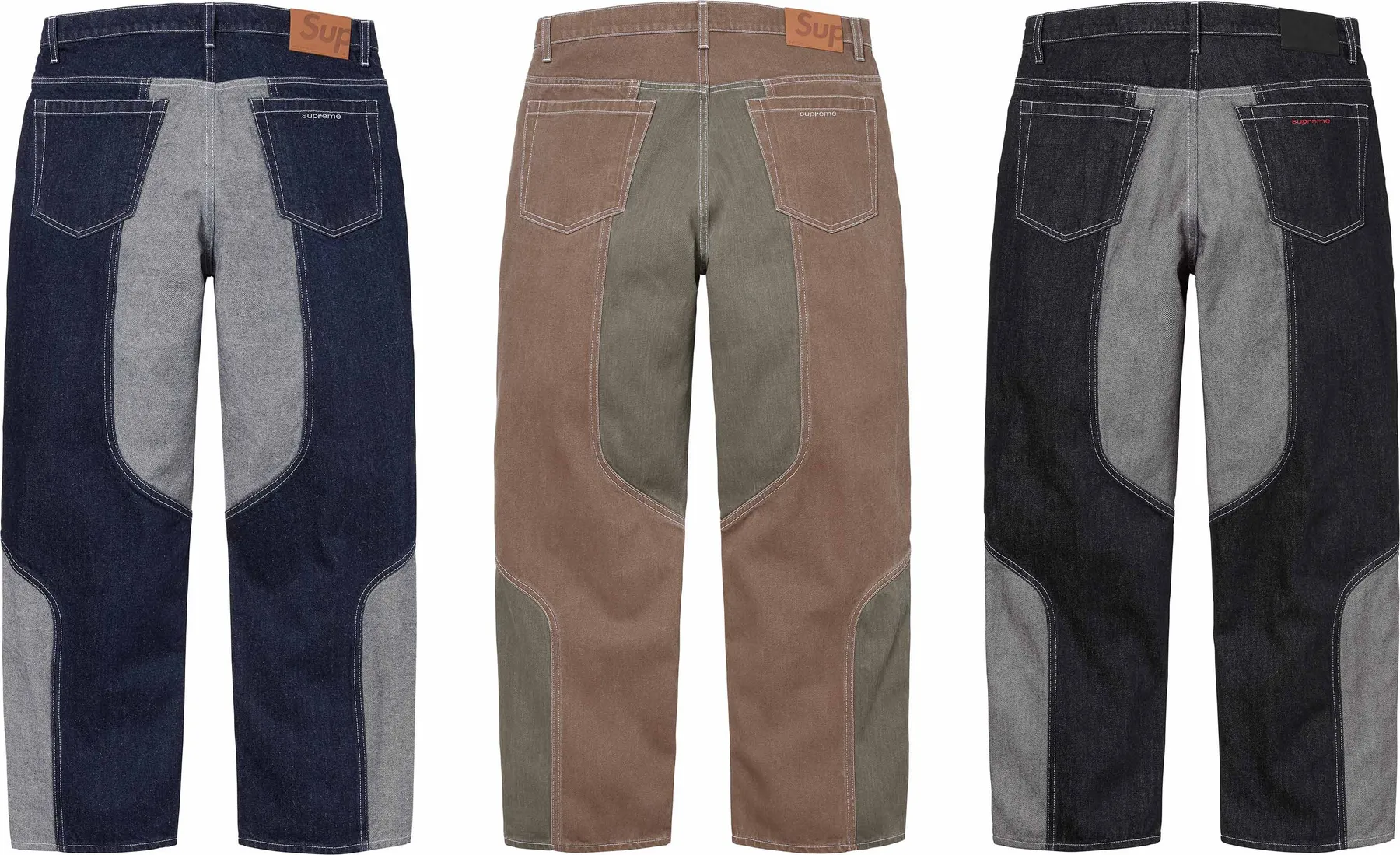 2-Tone Paneled Baggy Jean | Supreme 24fw