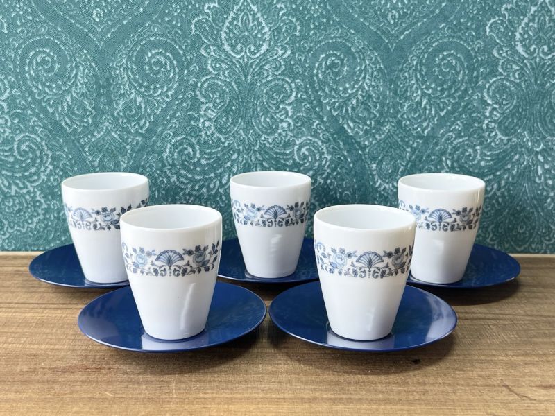 NORITAKE ノリタケ日本陶器会社 Royal Blue ブルー 花柄 湯飲みと